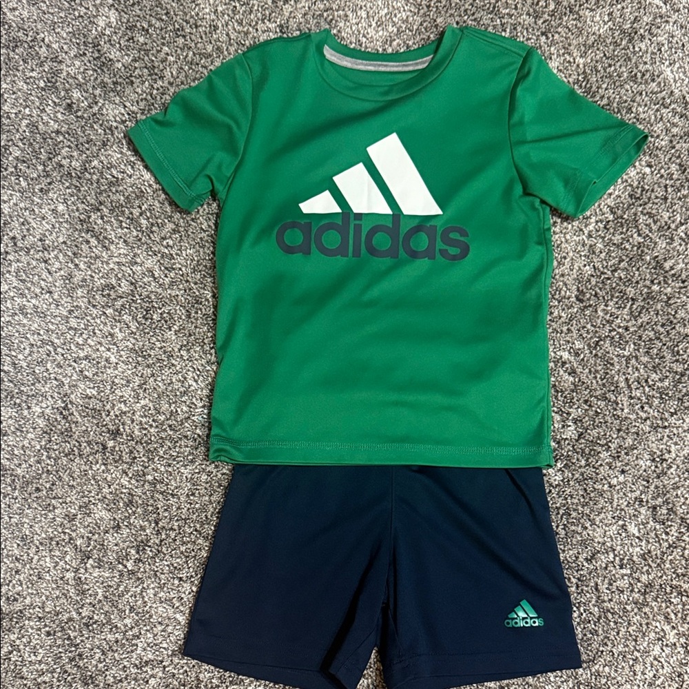 Adidas Emerald Tee and Navy Shorts Set